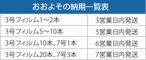 おおよその納期